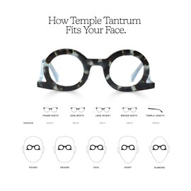eyebobs - Temple Tantrum | Premium Reading Glasses for Men and Women | Round Frame for Narrow Faces | Pink Front, 2.00