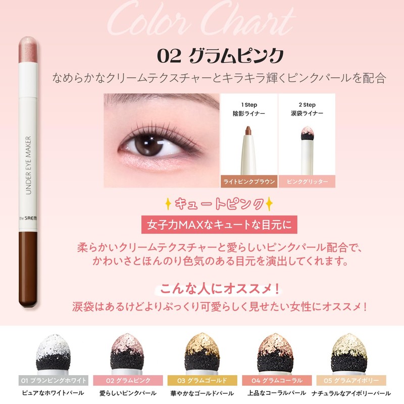The Saem Senmul Undereye Maker 0.2g+0.5g 02g Pink