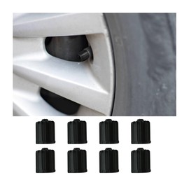 JNNJ Pack of 8 Car Tyre Valve Caps, Plastic Tyre Wheel Alloy Valve Caps Dust Caps, Car Tyre Handle Dust Caps with Sealing Ring SUV Truck (Black)