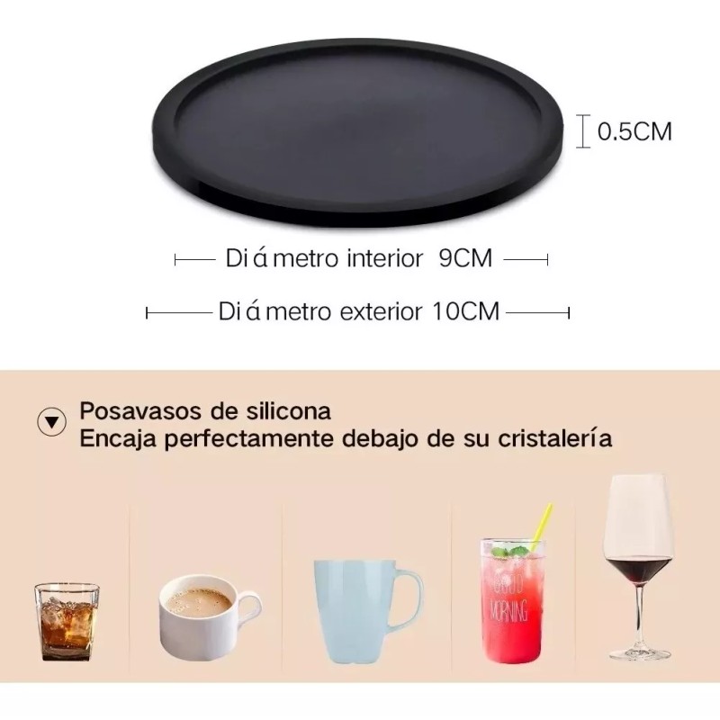 THE9SHOP Porta Vasos De Silicon Antideslizantes Para Mesa Elegantes
