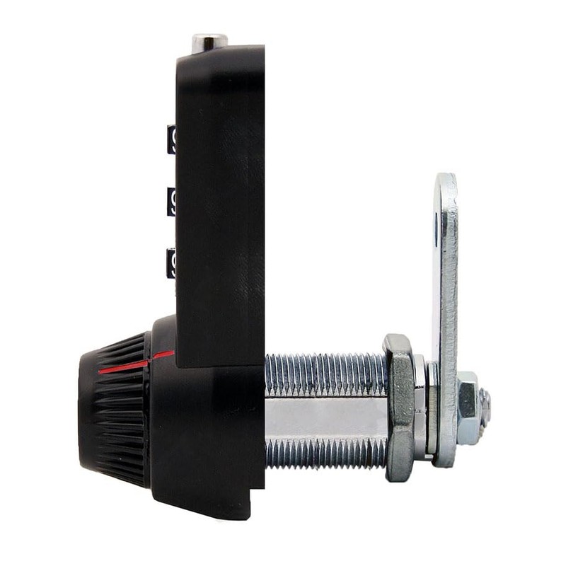 3 Dial Combination Cam Lock w/MK Override Key, 1-1/8", Black