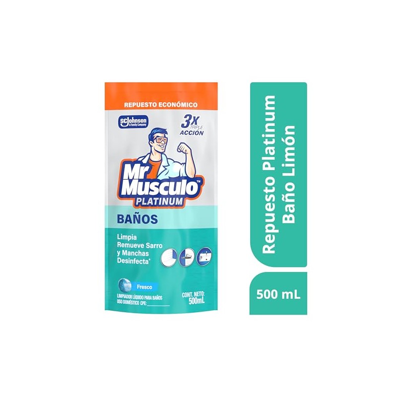 Músculo Platinum Limpiador Baño Quita Sarro Líquido Repuesto 500ml