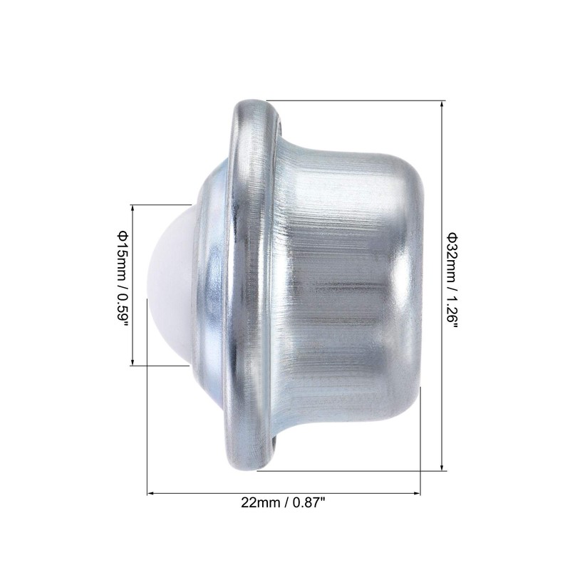 uxcell Ball Transfer Bearing Unit 15mm 33Lbs Nylon Drop-in Type