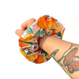 Orange Fruit Womens Girls Hair Tie Ponytail