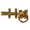 Solid Brass Ring Gate Latch Pull Twist Elegant Design 7.25"