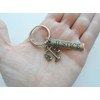 Bronze Law Scales Charm Keychain with Engraved Justice Tag, Paralegal
