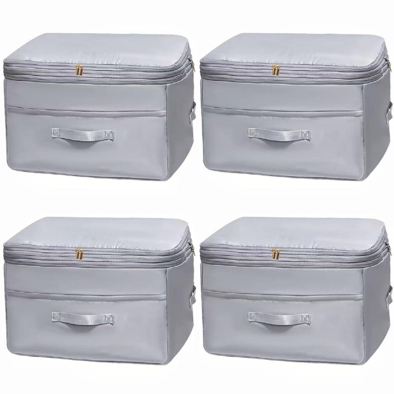 Ultra Space Saving Self Compression Organizers, 4 Pack Double Zipper