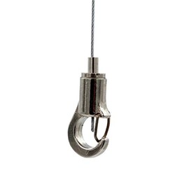 Hanging Set with Hooks for Small Loads, Ceiling Fixer, Screw Cap Hook Holder/Wire Rope Holder, Wire Rope Diameter 1.0 mm, Length 1500 mm