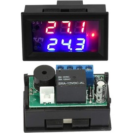 CYTGOUPER Digital Temperature Controller with Sensor, High Precision Temperature Controller for -50 to 110℃, Celsius/Fahrenheit Mode, Ideal for Cooling, Heating and Fan Control (12V)