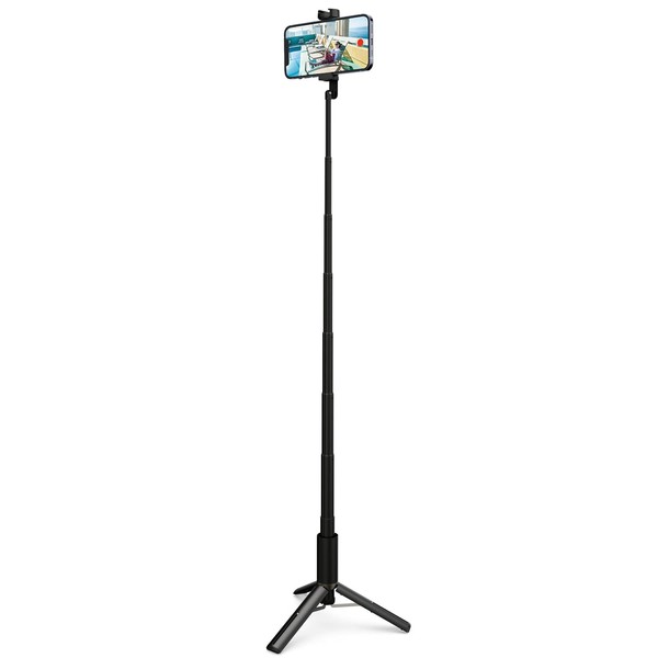 Elecom P-STSRS02ITABK Tripod Selfie Stick [For Smartphones] 2-Way Integrated Holder