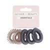 Oz Essentials Spiral Hair Ties 5 Pack - Clear/Black