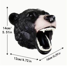 Black Bear Head Wall Decor Resin Bear Sculpture for Lodge Cabin DecorColor: Black, Size: One Size