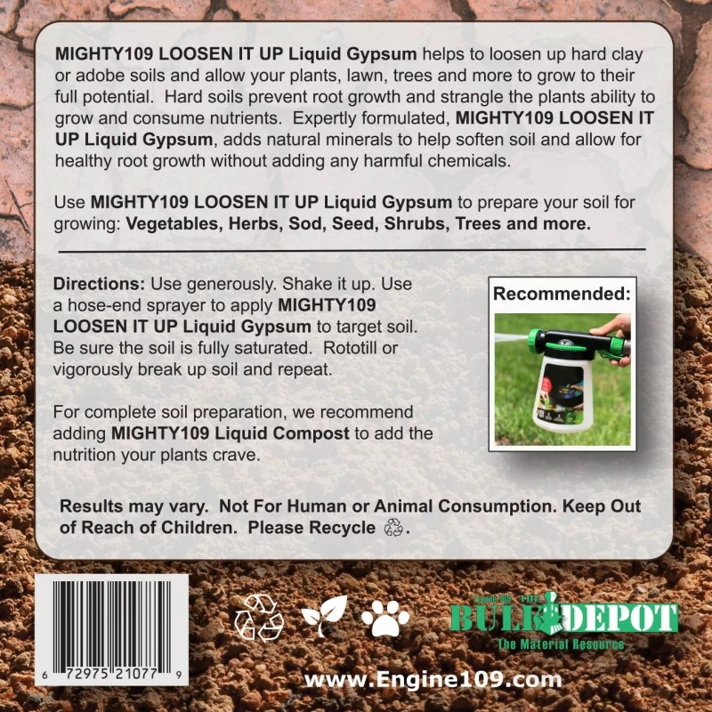 MIGHTY109 LOOSEN IT UP Liquid Gypsum, Natural Soil Softener, up
