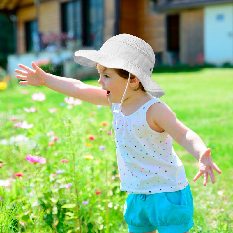 YAMEIZE Baby Kids Bucket Sun Hat - Wide Brim Mesh