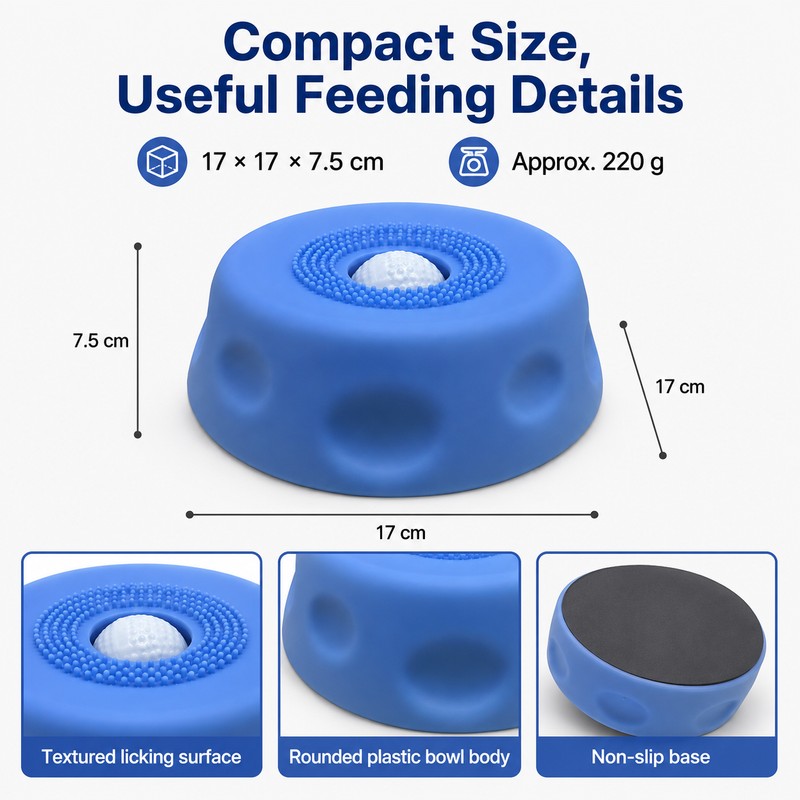 Slow Feeder Dog Bowl for Wet Food - Non-Slip Ball-Shaped