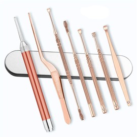 Ear Wax Removal Tool, 7 Pieces Ear Canal Cleaning Kit, Earwax Cleaning Tool Set, Stainless Steel Ear Scoop Set, Earwax Removal Kit, Portable Ear Canal Cleaning Kit