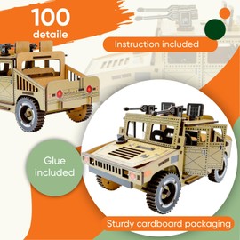 3D Wooden Puzzles – Vehicle Model Building Kits - Adult Building Sets – 3D Puzzles Adults – 15+ Years Wood Building Kits