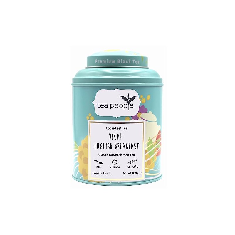 Tea People Decaf English Breakfast, 100g Loose Leaf Tea in