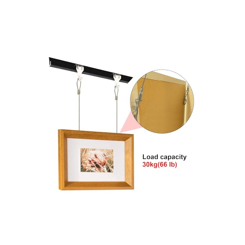 20 Pack Sturdy Picture Rail Hanging System, 66 lb (30