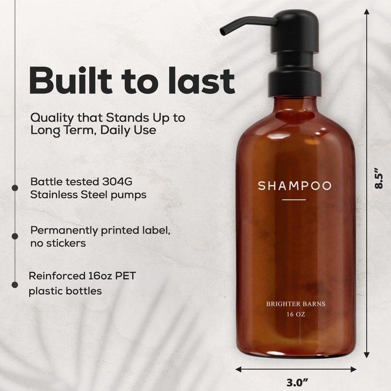 Amber Shampoo and Conditioner Dispenser Set by Brighter Barns -