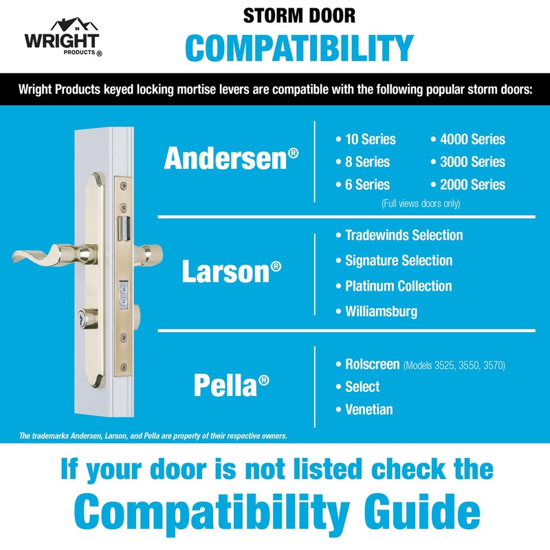 Wright Products - Serenade Mortise Keyed Lever Mount Latch with