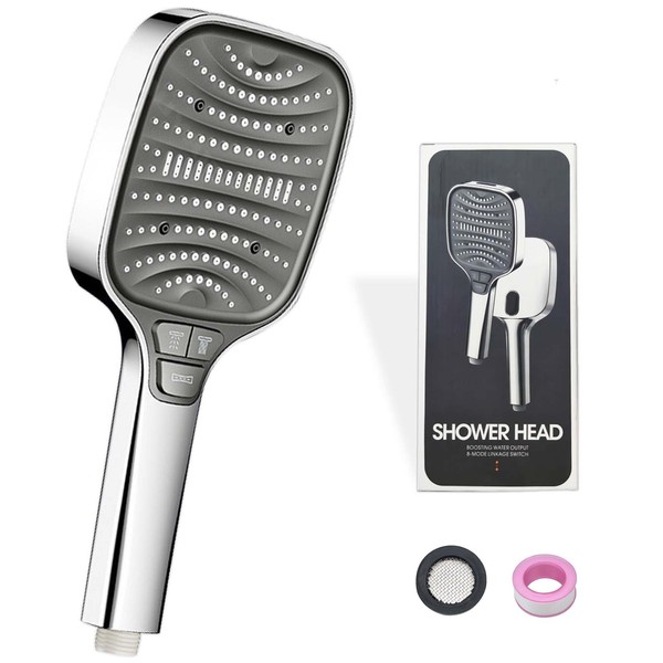 High Water Pressure Shower Head - Rain Shower with 8