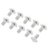 sourcing map Square Head Bolt, 10pcs M6x10mm Fully Thread 304
