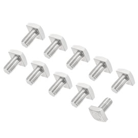 sourcing map Square Head Bolt, 10pcs M6x10mm Fully Thread 304 Stainless Steel Grade C Square Machine Screws