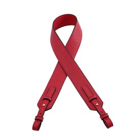 Grain Leather Purse Strap Adjustable Crossbody Replacement Straps for Handbags Monk Head Screws Detachable Silver Clasps Long Red