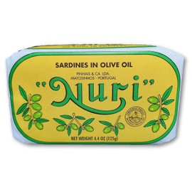Nuri- Sardinas portuguesas NURI en aceite de oliva, paquete de 2 (latas de 4,4 oz)