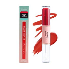 O'CHAIN Peel Off Lip Stain & Lip Liner Masque – Velvet Matte Finish Long Lasting Waterproof and Transfer Proof Lip Tint, with Moisturizing Formula Oil for Soft, Hydrated Lips (01 BOARDWALK)