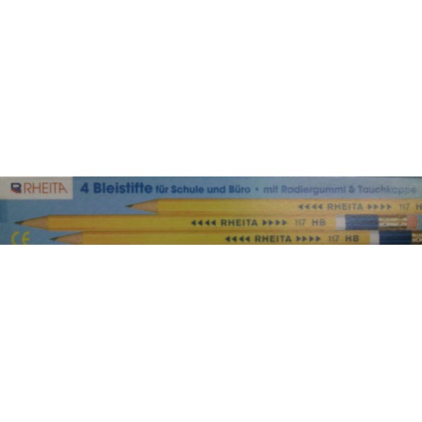 4 Pencils for school or office – with eraser and