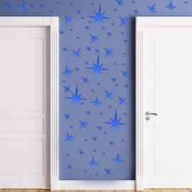 Leislite Star Stickers 164 Pcs 3D Acrylic Mirror DIY Wall Stickers Removable Star Wall Decals with Adhesive Art Decal Home Living Room Bedroom Classroom Playroom Decor Star Stickers Decorations Blue