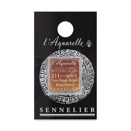 Sennelier Artist Half Pan Watercolour Paint, Series 1 Burnt Sienna