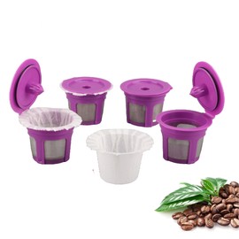 Haetyly 300 Count Paper Filters with 2 Pack Reusable K Cup Coffee Pods,Compatible with Keurig Single Serve Coffee Maker 2.0 & 1.0