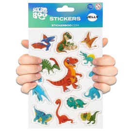 Dinosaur Gel Sticker Set, 3D Stickers for Children, Dinosaur, 12 Stickers (Dinosaur)