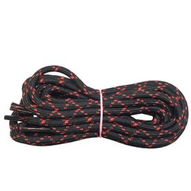 B&Q 2 pairs Heavy duty round boot shoe laces shoelaces for hiking walking construction safety work (40" (100cm), Black Red X Spot)