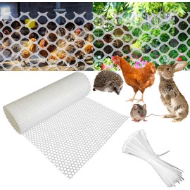 Plastic Wire Mesh Fence 15.7IN x 10FT Roll Chicken Mesh Fence Ideal for Poultry, Animal Barrier, Floral, Gardening - Plastic Fencing & Garden Netting Solution