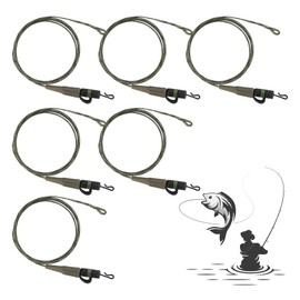 6 Pieces Fishing Accessories Carp Accessories 70 cm 45 lb Chod Rig Leader Leadcore Safety Lead Clip Hair Assembly Carp Inline Helicopter Carp Ready Hair Fishing Rig Leader Accessories Assembly Pre Set