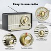 YOWGUIF AM FM Radio Classic Retro Wood Table Radio Bluetooth
