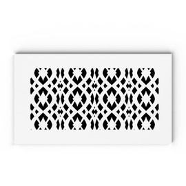 SABA Home Decor Air Vent Cover Grille - Acrylic Fiberglass 4'' x 8'' Duct Opening (6'' 10'' Overall) White Finish Decorative Register Covers for Walls and Ceilings, Charlotte (4'' 8'', White)