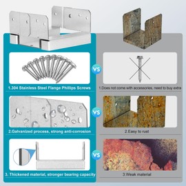 10 PCS 6x6 Post Base for Concrete, Adjustable Aluminum-zinc Plated Steel Deck Post Anchor Base for 5.5x5.5 Wood, Post Base Holder with 1" Standoff for Deck Gazebo Pergola Porch（Includes Screws