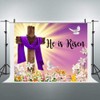 He is Risen Backdrop Easter Decorations Banner Jesus Cross Resurrection