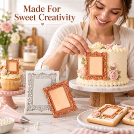 Vintage Photo Frame Silicone Mold for Cake Decorating - Reusable Non-Stick Mold for Chocolate, Fondant & Candy