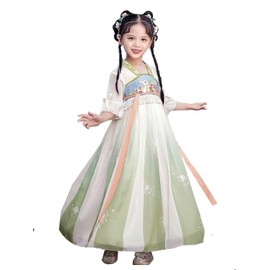 [Yasaku Cosplay] Han Fuku, Cosplay, Photo Shooting, For Children, Luxurious, Cute, Tang Dynasty Imperial Court Princess Style, One Piece Halloween Costume, Festival (Rare Green, 120)