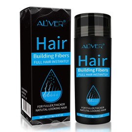 Hair Fibers for Thinning Hair, Natural Formula Hair Fiber, Hair Building Fibers Refill Thicker Hair in 15 Seconds, Conceals Hair Loss & Look Younger for Men Women (Black without Spray Applicator)