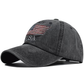 Ptduabenlu American Flag Baseball Cap for Men Women USA Embroidery Washed Adjustable Cotton Dad Hat