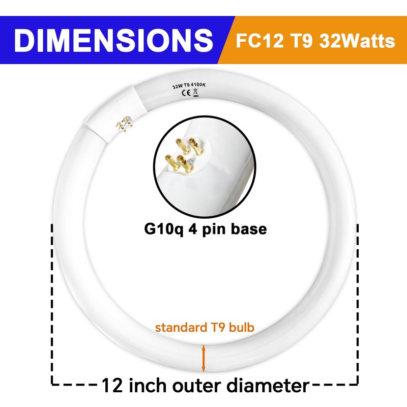 FC8T9/CW 22W and FC12T9/CW 32W Cool White Set, 8 inch