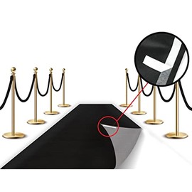 Red Carpet Floor Runner Hollywood Party Decoration Fabric 100 GSM (Black, 2x15 Feet)