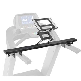 Treadmill Desk Attachment, Universal Treadmill Laptop Holder - Adjustable Height & Width Aluminum Laptop Stand for Treadmill, Black